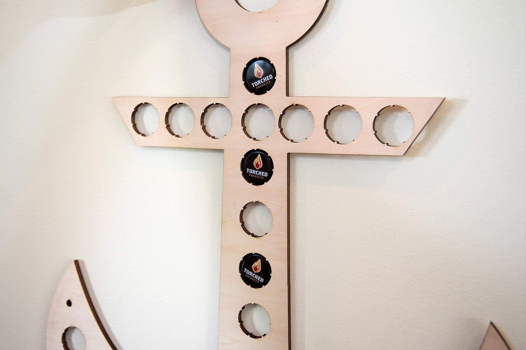 Torched Anchor Beer Cap Holder | Wall Mount Beer Cap Catcher | Beer Cap Decor Display Art | Holds 37 Caps | A Great Gift for Men, Beer Lovers, and Collectors