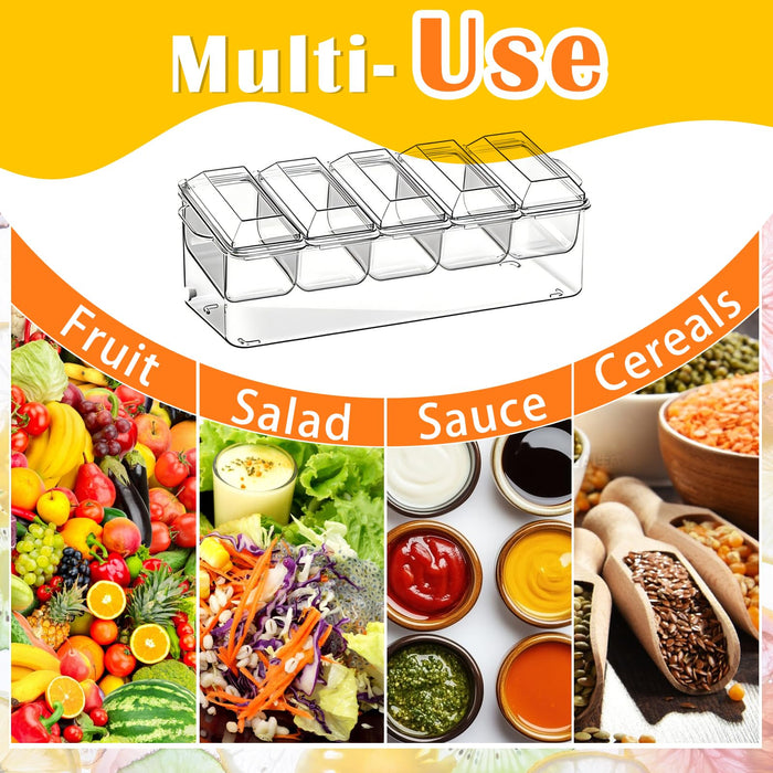 ARSTPEOE Condiment Tray, Chilled Condiment Server, Bar Accessories on Ice