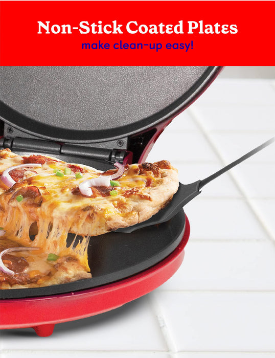 Betty Crocker Pizza Maker Plus, 12" Indoor Grill, 1440W, BC-2958CR, Red