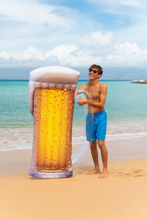 Giant Inflatable Beer Mug Pool Rafts, Oversized Novelty Floats for Lounging, Parties & Summer Fun