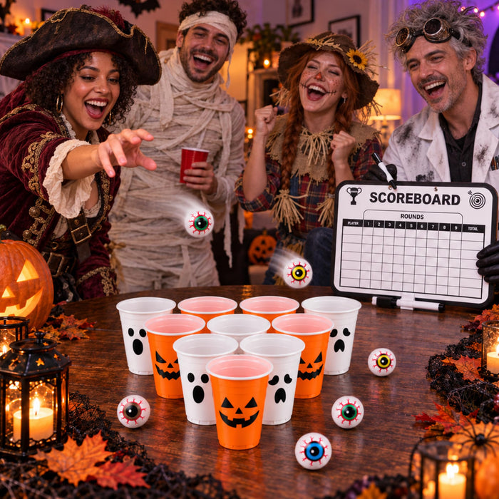 41 Pcs Halloween Beer Pong Party Game Set Adults Halloween Party Supplies