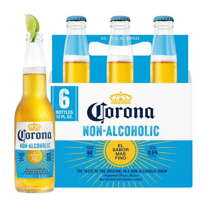 Corona Non-Alcoholic Malt Beverage Mexican Import Brew, 6 pk, 12 fl. oz. Bottles, less than 0.5% ABV