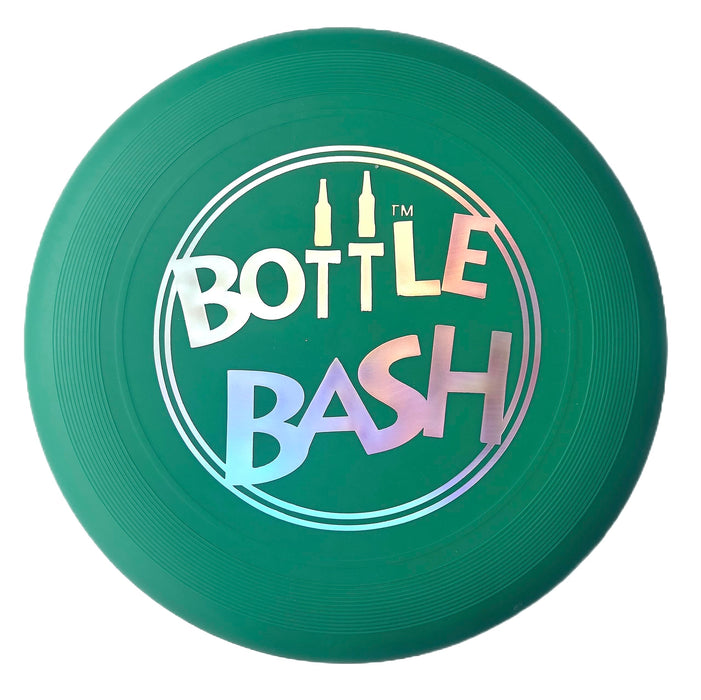 Bottle Bash Outdoor Flying Disc Game Set – Disc Toss Game for Family, Adult & Kids, Backyard and Beach Game - Frisbee Target Lawn Game with Poles & Bottles (Beersbee & Polish Horseshoes)