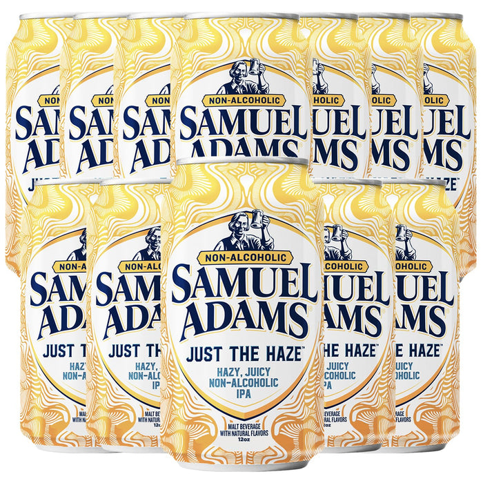 Samuel Adams 12 Pack Just the Haze Non-Alcoholic Hazy IPA Brew - Dealcoholized Sam Adams Craft Beer - 12oz Cans - Sabro, Citra, Mosaic, Cascade Hops