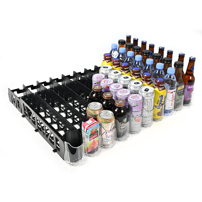 Display Technologies Visi-FAST Spring Push Drink Dispenser, Refrigerator Organizers and Storage for 12/16 oz Beverages, Bottles, and Cans, Drink Dispenser for Fridge, Commercial and Home, (Pack of 2)