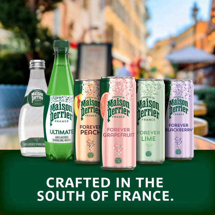 Maison Perrier Forever Peach Flavored Sparkling Water, 11.15 Fl Oz Cans, 8 Count, 3 Pack