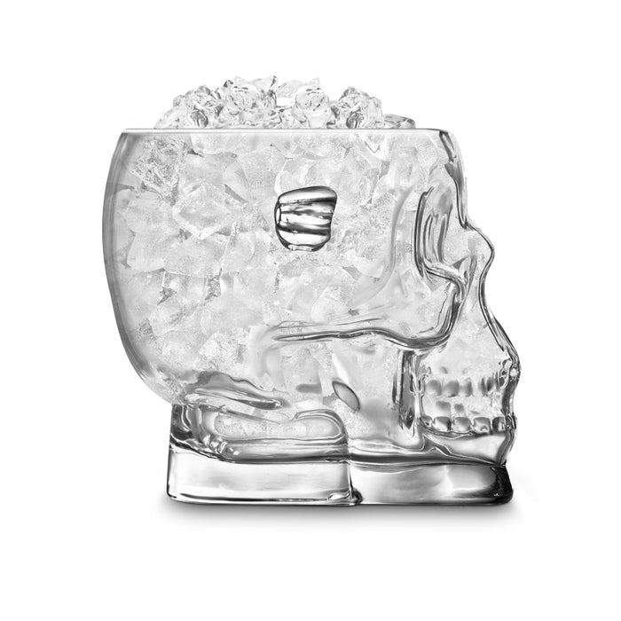 Final Touch BrainFreeze Skull Glass Ice Bucket with Handles, 54 oz (1.6 L)