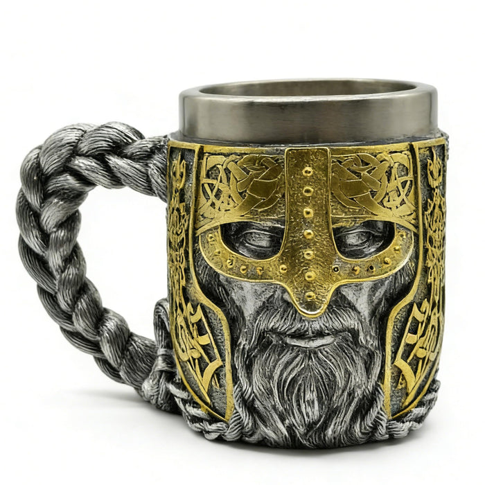 Hmusnwol Viking Mug Beer Stein Cup Drinkware 15.8oz for Man Dad Gifts ﻿ ﻿ ﻿