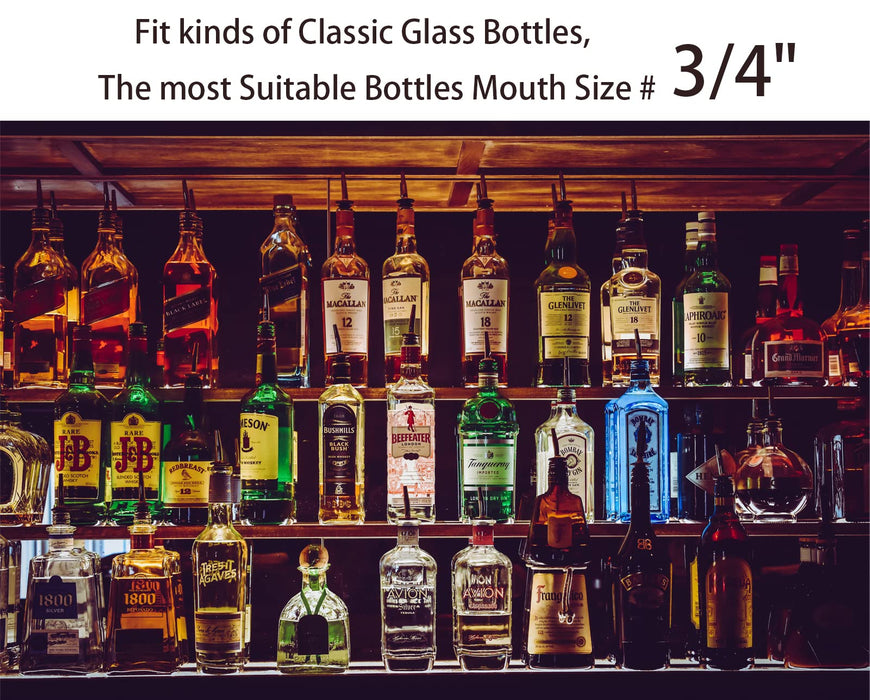 Pafusen 12 Pack Liquor Pour Spout With Dust Caps - Bottle Pourers for Alcohol, Olive Oil - Speed Pourers, Bar Bartender Accessories