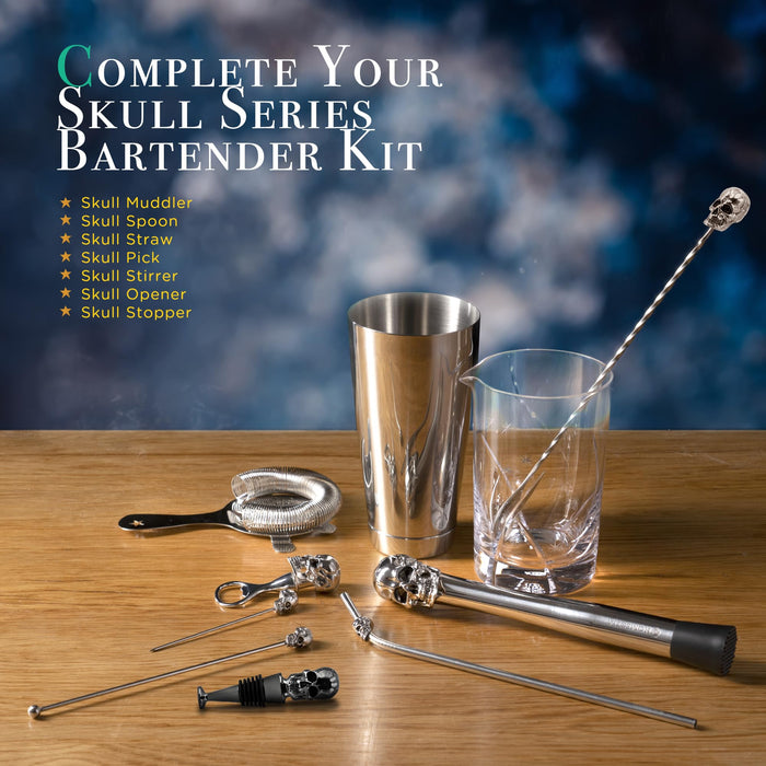 Homestia 4Pcs Muddler for Cocktail, Mixing Tools Set, Halloween Skull Decor