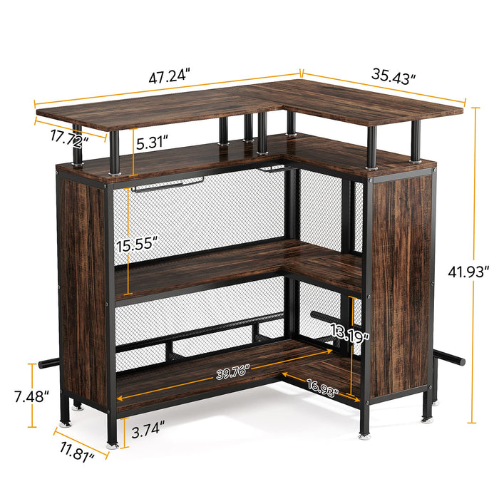 LITTLE TREE Home Bar Unit Mini Liquor Table Cabinet