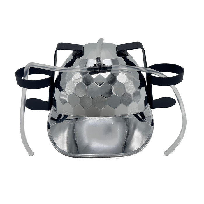 Island Dogs Disco Ball Beer Hat - Hands Free Drinking Helmet for Parties