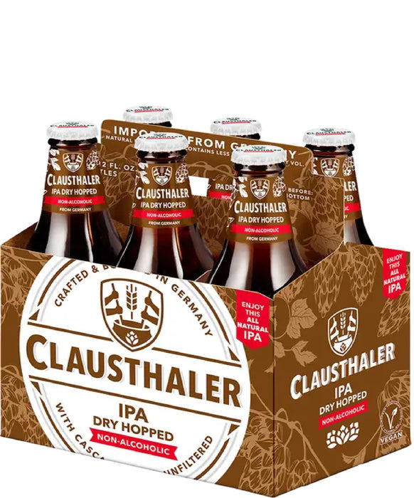 Dry hopped Clausthaler IPA non alcoholic (six bottles 12oz/each)