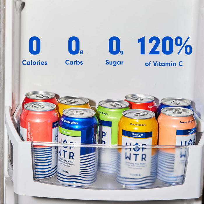 HOP WTR - Sparkling Hop Water - Variety Party Pack (12 Pack) - NA Beer, No Calories or Sugar, Low Carb, With Adaptogens and Nootropics for Added Benefits (12 oz Cans)