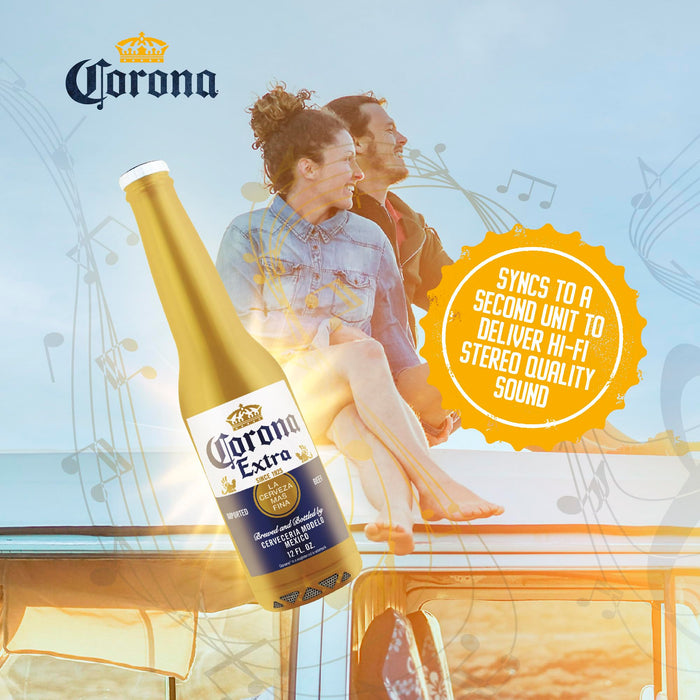 Corona Beer Bottle Bluetooth Speaker – Portable Wireless Stereo 30FT Range Sound System with Bluetooth + AUX Support, 3 Hour Playtime, Travel-Friendly Audio for Outdoor & Indoor Activities