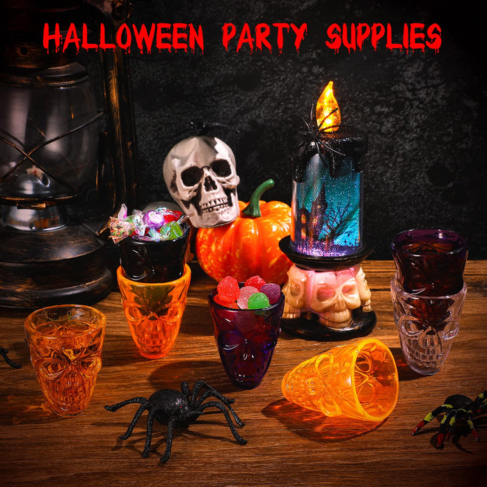 Honeydak 20 Pieces Skull Shot Glasses Plastic Halloween Party Drinkware