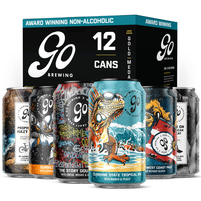 Brew Pack Go Brewing - 12 Mixed Pack - Non-Alcoholic Craft Brew - Small Batch Br ...