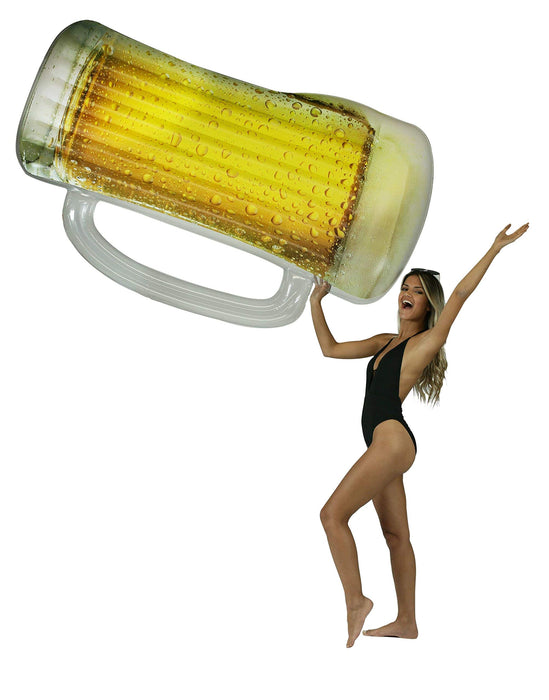 Giant Inflatable Beer Mug Pool Rafts, Oversized Novelty Floats for Lounging, Parties & Summer Fun