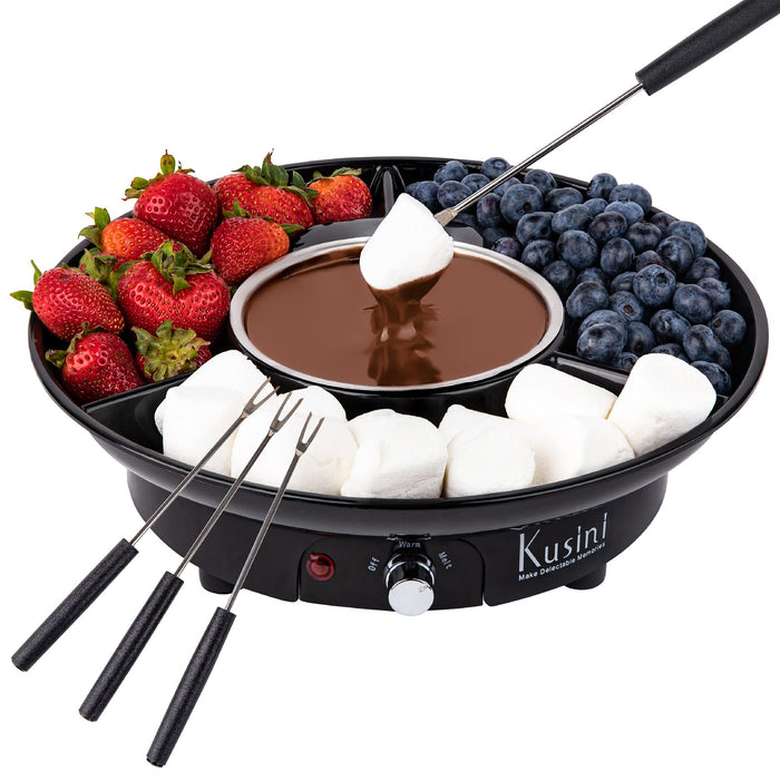 Kusini Electric Fondue Pot Set – Chocolate Fondue Kit - Temperature Control