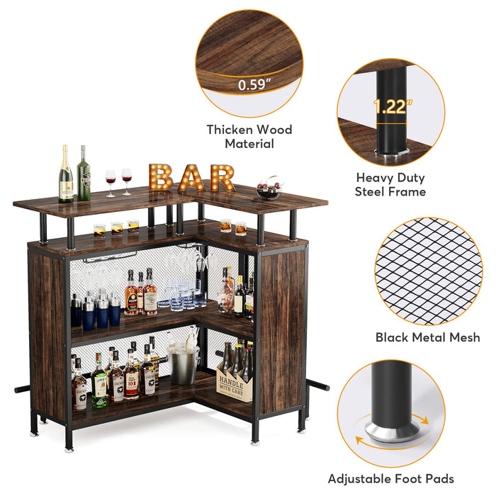 LITTLE TREE Home Bar Unit Mini Liquor Table Cabinet