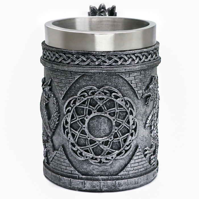 alikiki Medieval GOT Dragon Mug - Dragons Coffee Mug Gifts for Men - 15.8 OZ Stainless Drinking Cup Beer Steins Dragon Themed Party Decoration