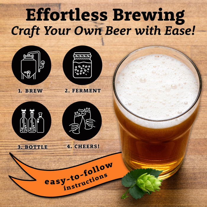 My Brew Supply Hazy IPA Extract Kit | Pale Dry Malt Extract | Flaked Wheat & Oats | Corn Sugar | Azacca & Mosaic Hops | English Ale Yeast | Priming Sugar | Bottle Caps | 5 Gallon Yield