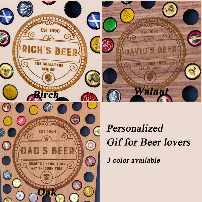 Customized Beer Cap Holder - Personalized Wine Bottle Cap Wall Decor Display Art Map - Wall Mount Beer Cap Catcher - A Great Gift for Men, Father, Beer Lovers, and Collectors