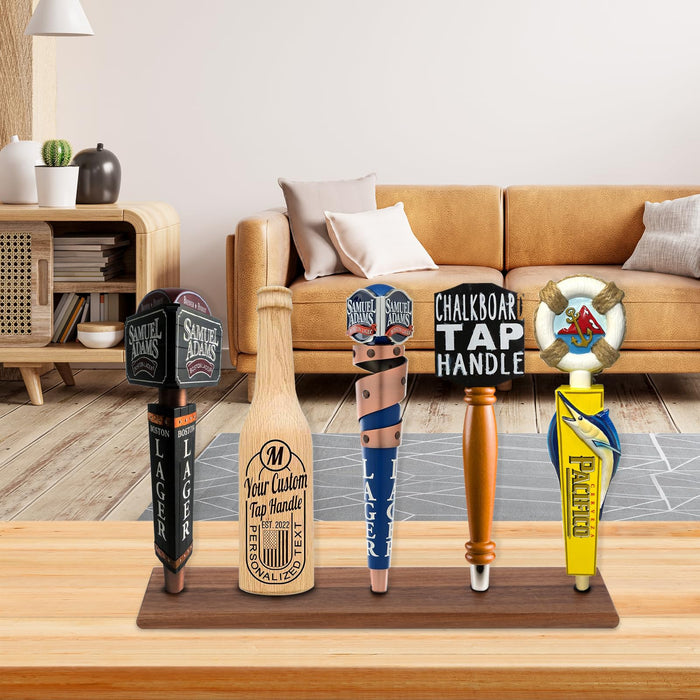 YeeBeny Beer Tap Handle Display, Beer Tap Handle Display Wall Mount for Beer, Whiskey Wine, Boston Wine Bottle Display, Beer Tap Handle Holder with 5 Beer Tap(Only Holder)