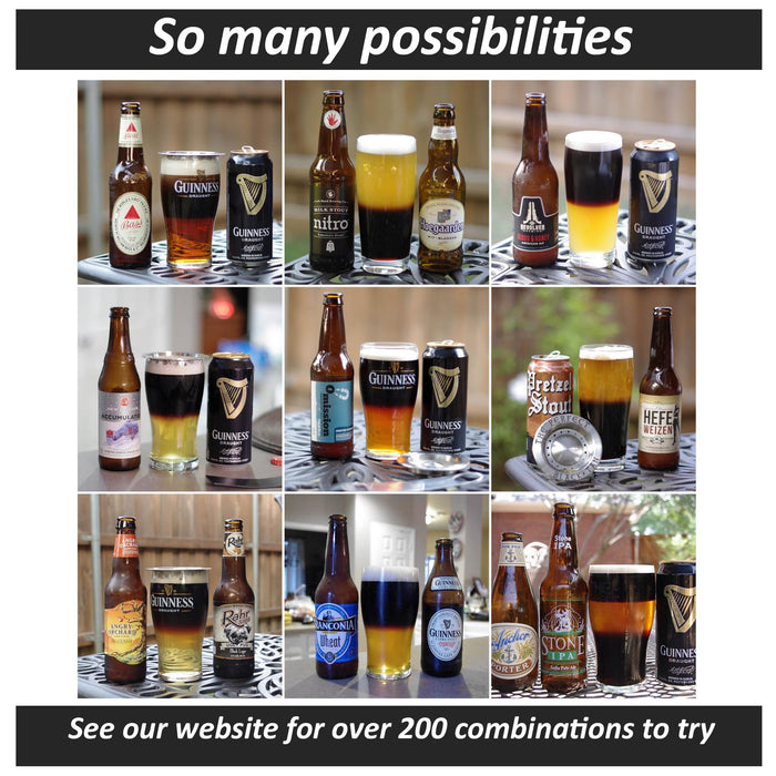 The Perfect Black and Tan Beer Layering Tool - 3 Pack - Bartender/Bar Accessory for Layered Beer Cocktails