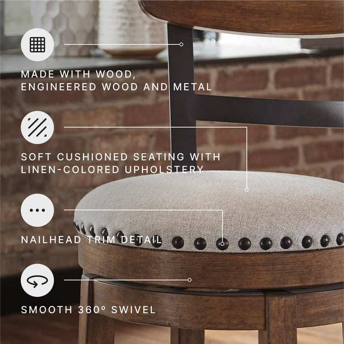 Signature Design by Ashley Valebeck Counter Height Bar Stool, Brown