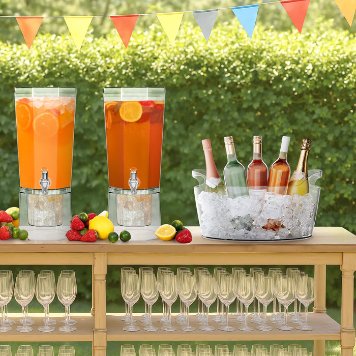 Lifewit 6.5L Ice Bucket for Parties, Portable Drink Bucket for Cocktail Bar, Plastic Champagne Cooler for Beverage/Wine/Beer, Mimosa Bar Supplies Chiller Tub with Scoop 38 x18x20 cm/15x7x8"