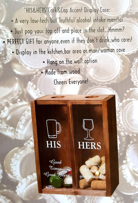Dondor Enterprises Tic Tac Toe Shot Glass Drinking Game, Beer Bottle Opener Cap Game, His & Hers Wine Cork & Beer Cap Shadow Box (HIS & Hers)