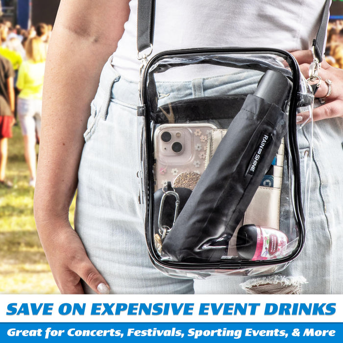 GoPong Rain or Shine Umbrella Flask 2 Pack (24 oz Total) - Hidden Alcohol Travel Flasks - Secret Liquor Containers for Theme Parks, Cruises, and Sports Events – Includes Funnel & Spout