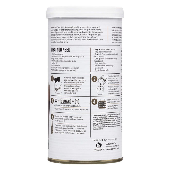 ABC Crafted Series Beer Making Kit | Beer Making Ingredients for Home Brewing | Yields 6 Gallons of Beer | Irish Red Ale