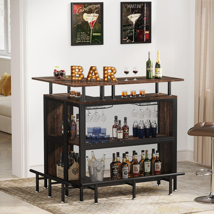 LITTLE TREE Home Bar Unit Mini Liquor Table Cabinet