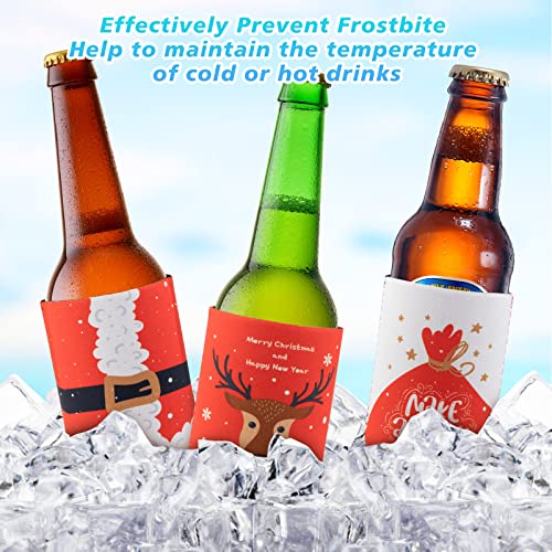 12 Pieces Christmas Beer Can Coolers Sleeves for Christmas Party Decorations Supplies Neoprene Drink Cooler Sleeves ,for Standard 12 Ounce Cans Beer Coolers for Party, Events or Gift - The Beer Connoisseur® Store