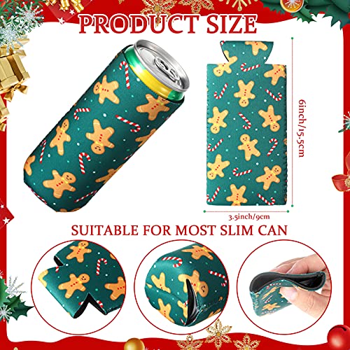 16 Pieces Christmas Beer Can Sleeves Cooling Insulated Beer Cup Sleeves Santa Claus Elk Snowman Stocking Can Cooler Sleeves Reusable Drink Sleeves Christmas Slim Can Cover for Christmas Tools Supplies - The Beer Connoisseur® Store