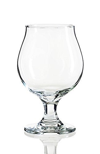 2 Beer Glasses Belgian Style Stemmed Tulip - 16 oz Lambic Ale Dark Beer Glass - set of 2 w/coasters - Classic Premium Glassware - Birthday Housewarming Bachelor party gift for men idea - The Beer Connoisseur® Store
