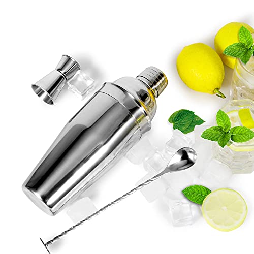 24oz Cocktail Shaker Bar Set - Professional Margarita Mixer Drink Shaker and Measuring Jigger & Mixing Spoon Set - Professional Stainless Steel Bar Tools Built-in Bartender Strainer for Martini Kit - The Beer Connoisseur® Store