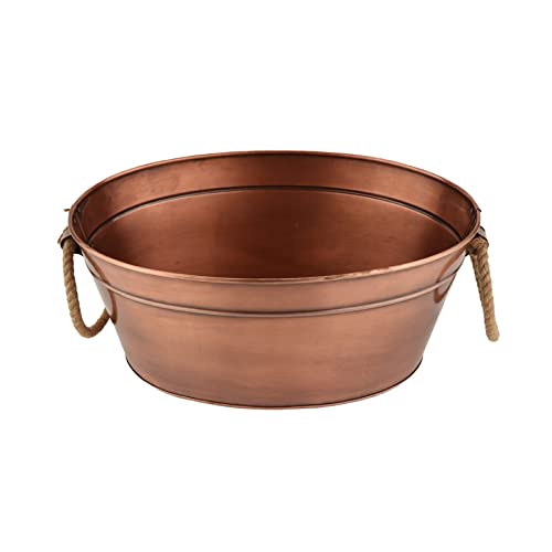G.E.T. BT-1712-ACPR Copper Beverage Tub with Rope Handles, 3 Gallon