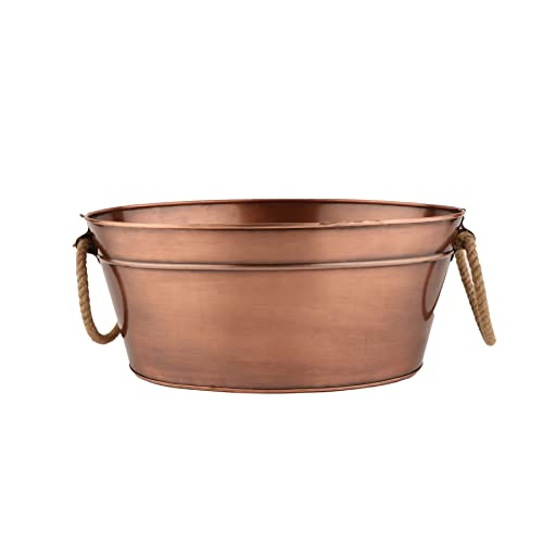G.E.T. BT-1712-ACPR Copper Beverage Tub with Rope Handles, 3 Gallon