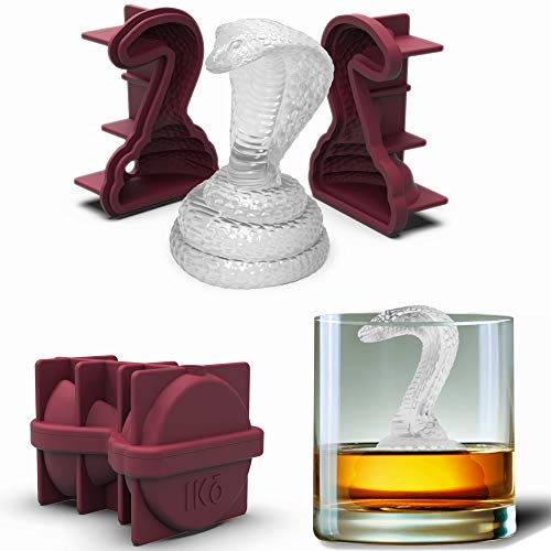 3D Snake Ice Molds, Silicone Ice Cube Tray, Makes 2 Large Coiled Cobras - The Beer Connoisseur® Store
