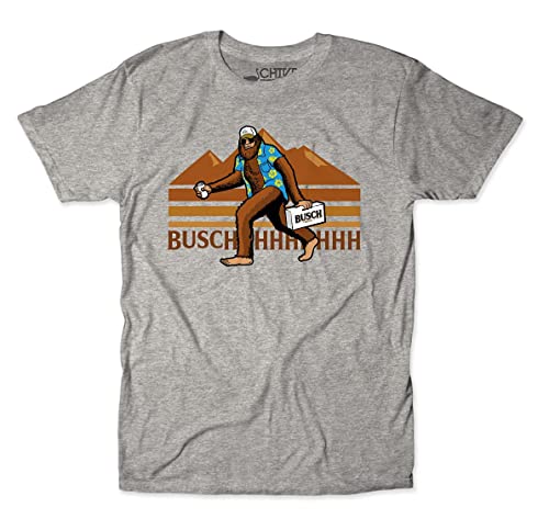 theCHIVE Big Busch Sasquatch Bigfoot Tee (Men, Medium, Grey)