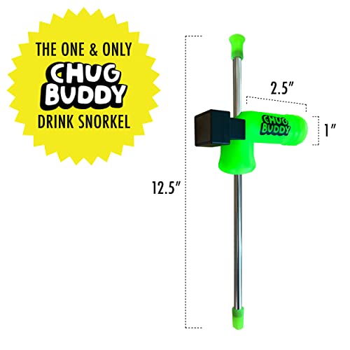 Chug Buddy Beer Snorkel with TIMER, Beer Bong, Shotgun Tool, Drinking Funnel Bottle Chugger, Speed Snorkel, Beverage Snorkel with Premium Stainless Steel Tube Funnel