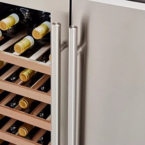 HCK Wine Cooler Fridge and Kegerator 2in1 Outdoor Refrigerator,Cellar Freestanding Refrigerator and keg fridge with tap with Digital Touch Display & Stainless Steel & Triple-Layer Tempered Glass Door