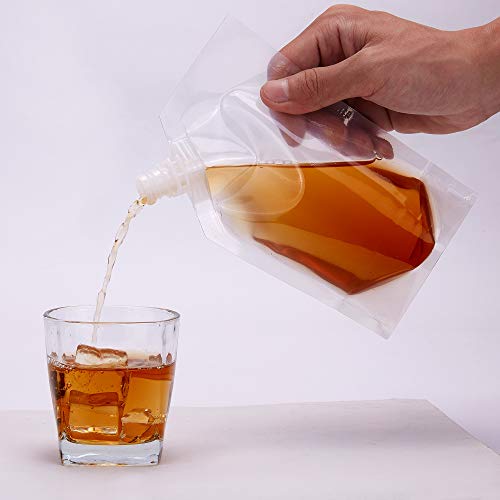 Concealable And Reusable cruise sneak flask Liquor Pouches Sneak Alcohol flask hide drinking flask kit (8OZ-6PCS+Funnel kit)