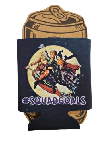 Hocus Halloween Party Decoration Party Favors Hashtag Squadgoals Can Cooler Coozie Spooky Gift Beverage Holder Beer Coozie Cozy