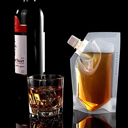Concealable And Reusable cruise sneak flask Liquor Pouches Sneak Alcohol flask hide drinking flask kit (8OZ-6PCS+Funnel kit)