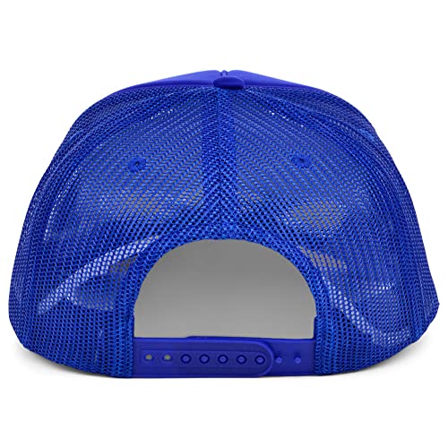 Lids Wish You were Beer Pop Culture Foam Trucker Adjustable Snapback Cap Royal Blue/Yellow