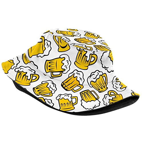 Fun Beer Bucket Hat Fishing Hats Summer Travel Beach Sun Uv Protection Packable Fisherman Cap for Men Women Teens